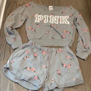 Pre owned pink Vs short set size S
